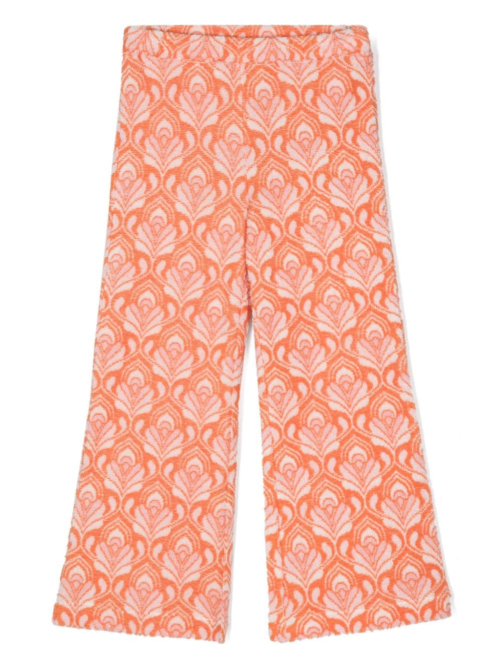 ETRO KIDS patterned-intarsia terry-cloth trousers - Orange