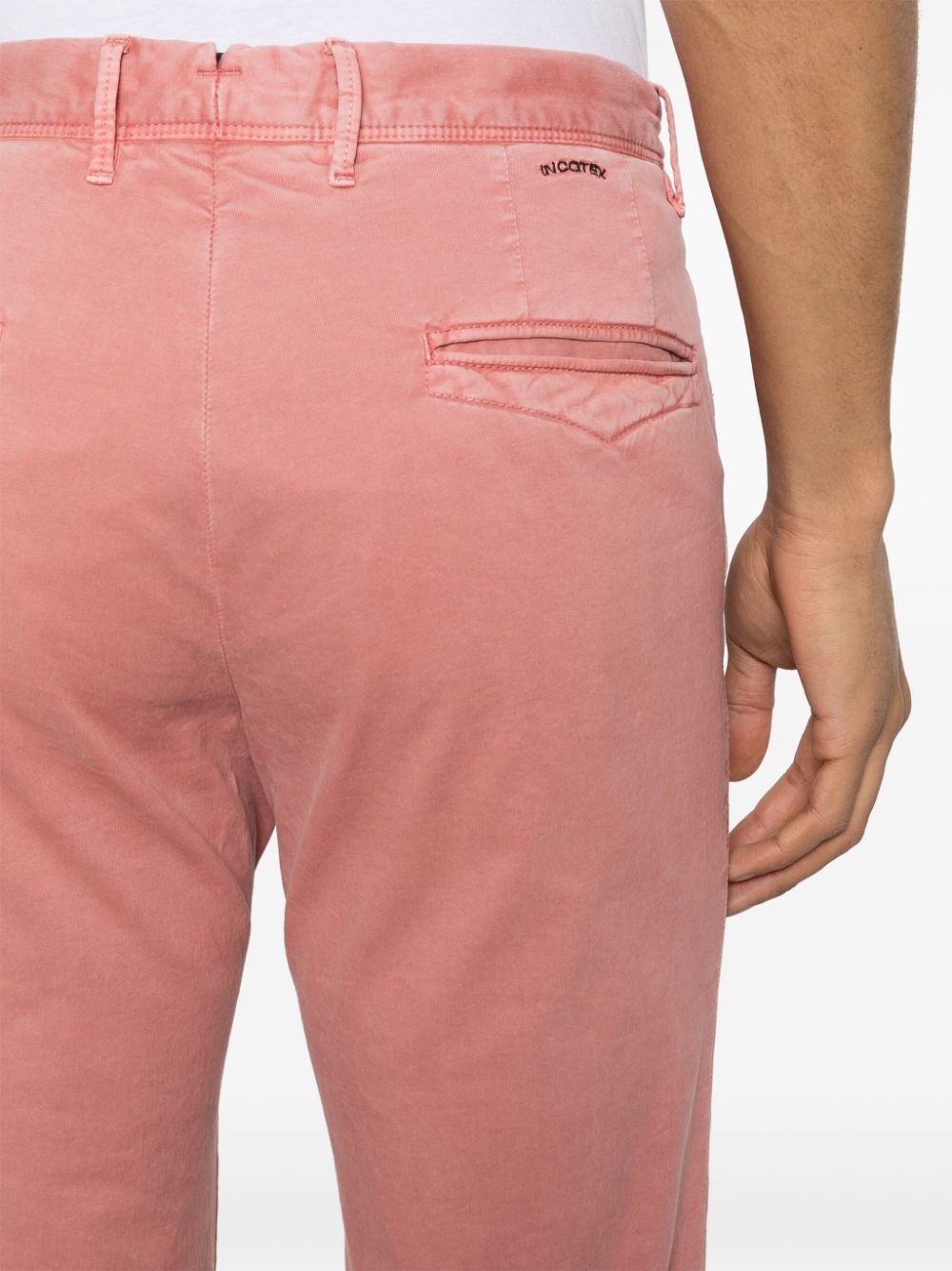 Shop Incotex Slim-cut Chino Trousers In Pink