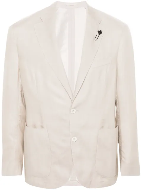 Lardini twill single-breasted blazer