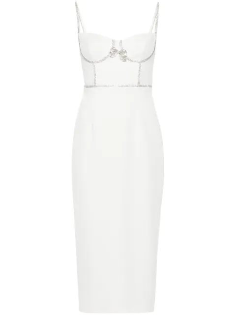 Self-Portrait vestido midi con detalles de cristal