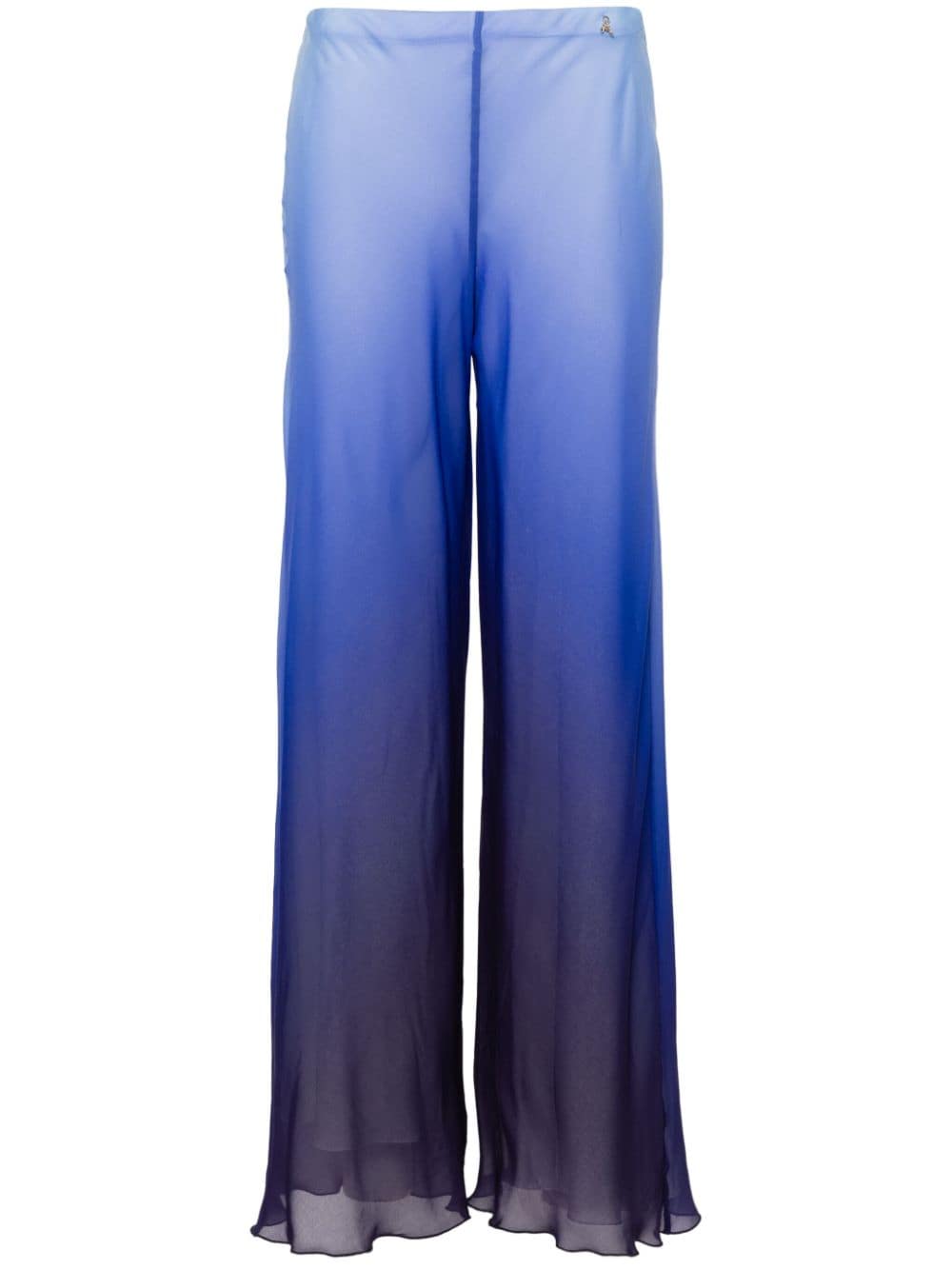 Patrizia Pepe Ombré Flared Trousers In Blue