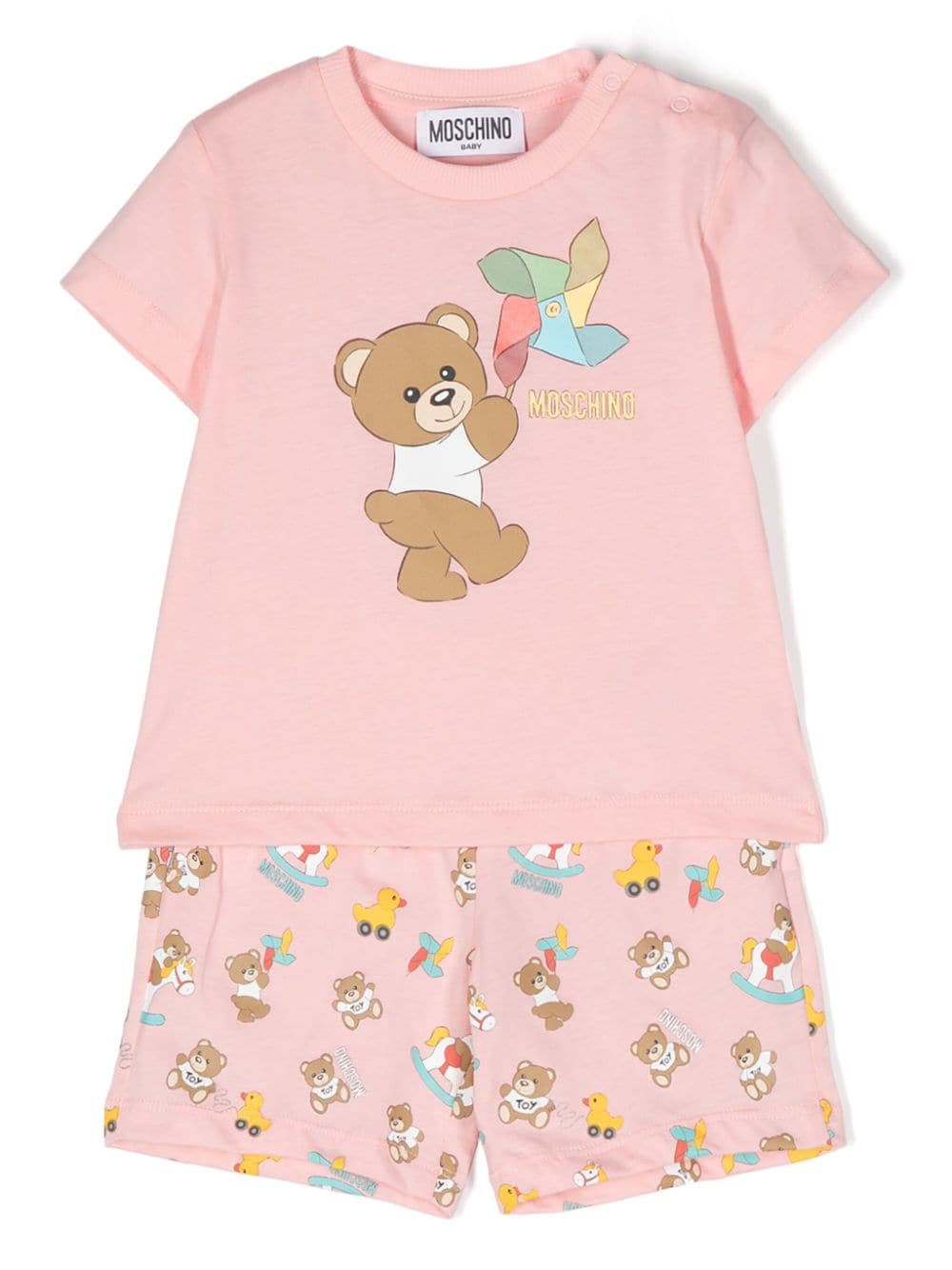 Moschino Babies' Teddy Bear-motif Shorts Set In Pink