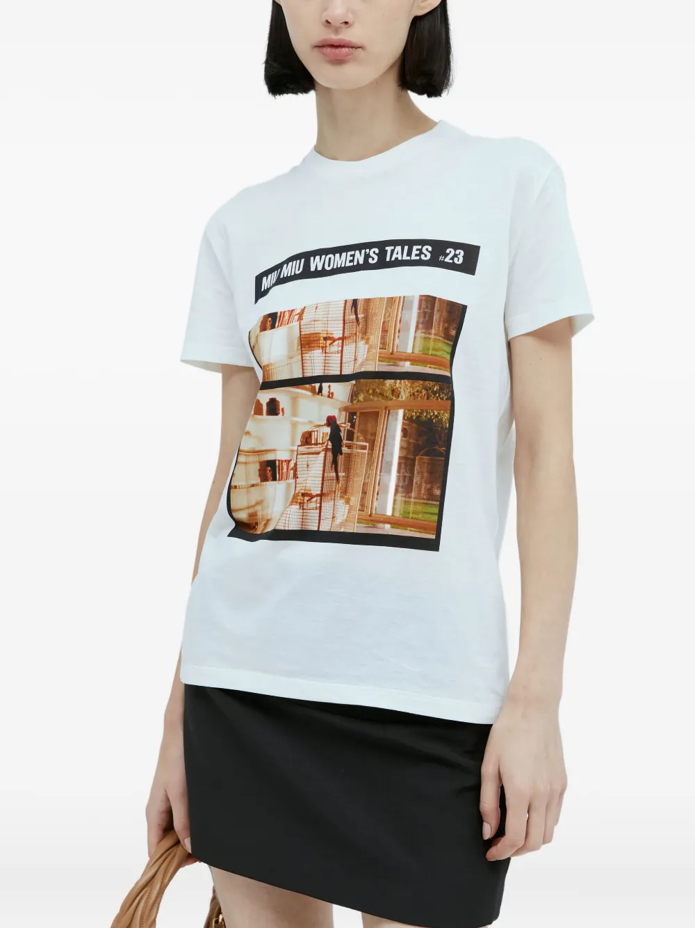 Miu T-shirt met fotoprint Wit