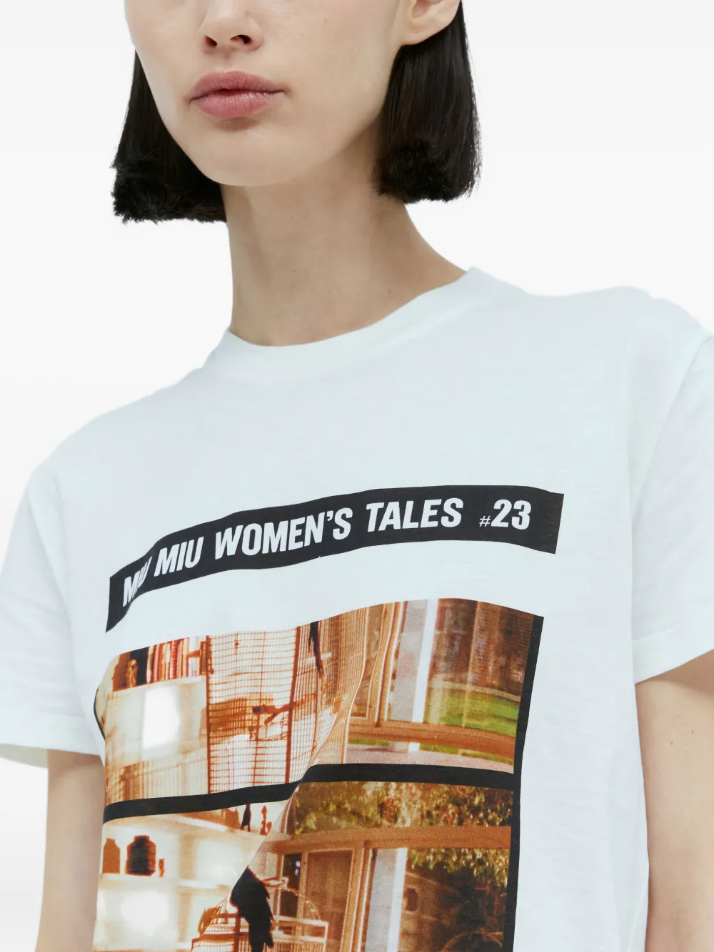 Miu T-shirt met fotoprint Wit