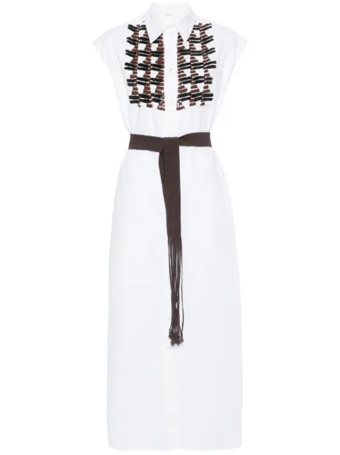 P.A.R.O.S.H. sequin-embellished sleeveless shirt dress