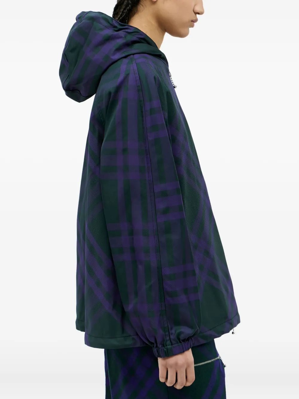 Burberry hooded plaid jacket Groen