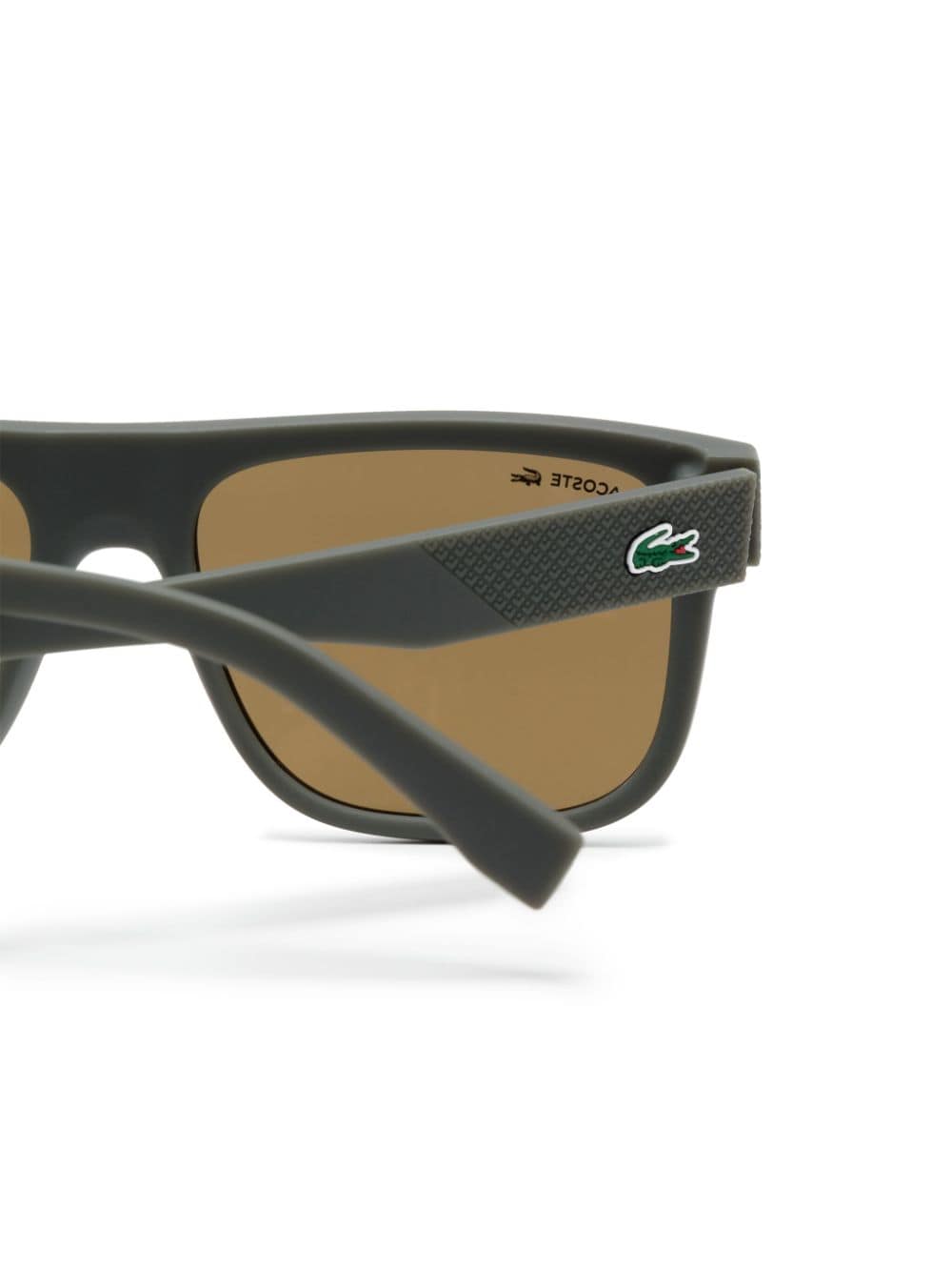 Shop Lacoste Square-frame Sunglasses In Green