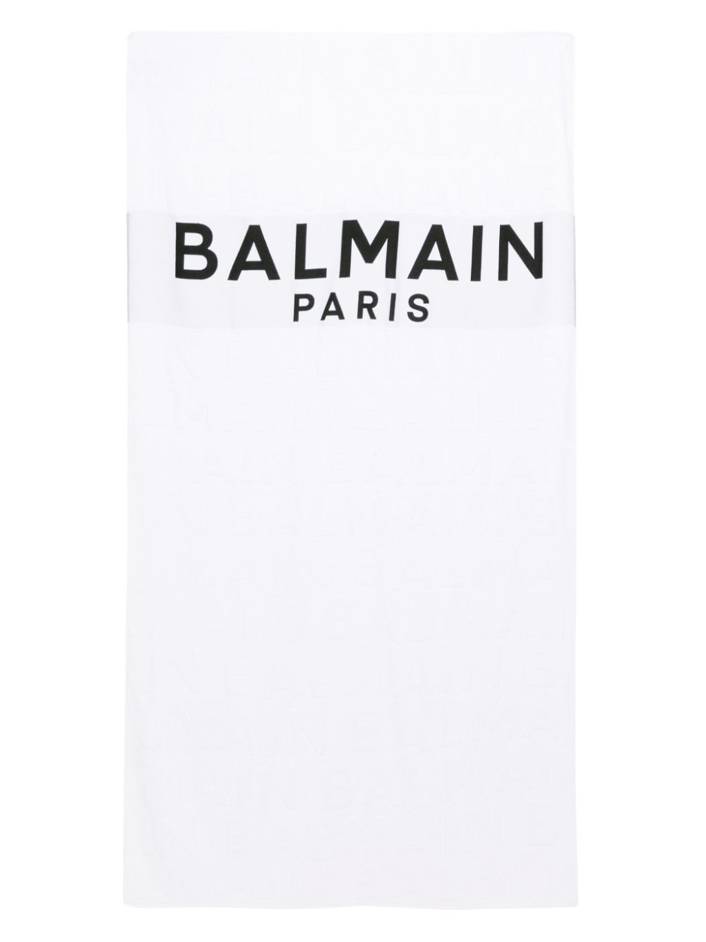 Shop Balmain Logo-jacquard Beach Towel In 白色