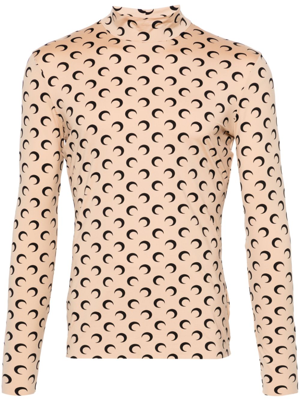 Marine Serre Crescent Moon roll-neck sweatshirt - Nude