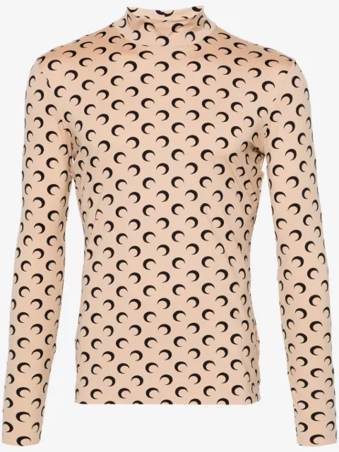 Marine Serre Crescent Moon roll-neck sweatshirt