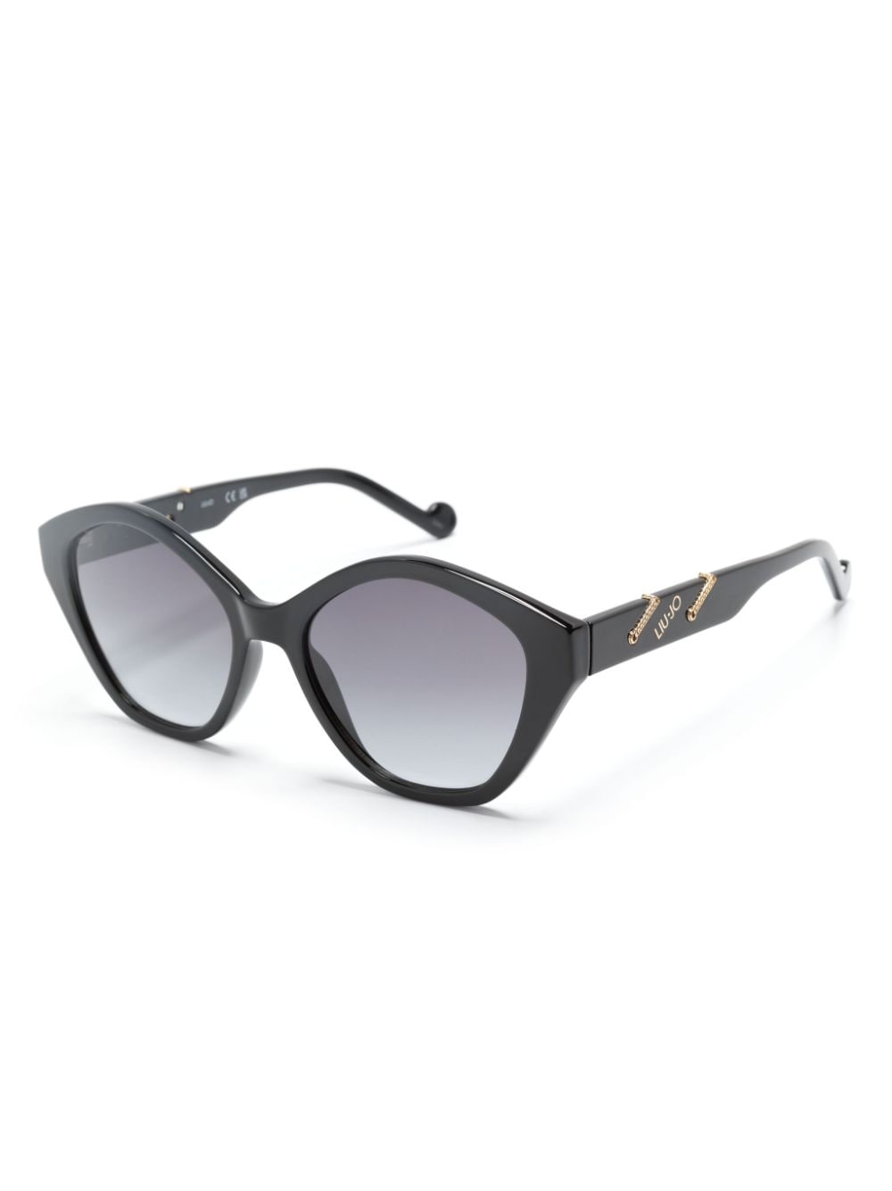 Shop Liu •jo Geometric-frame Sunglasses In Schwarz