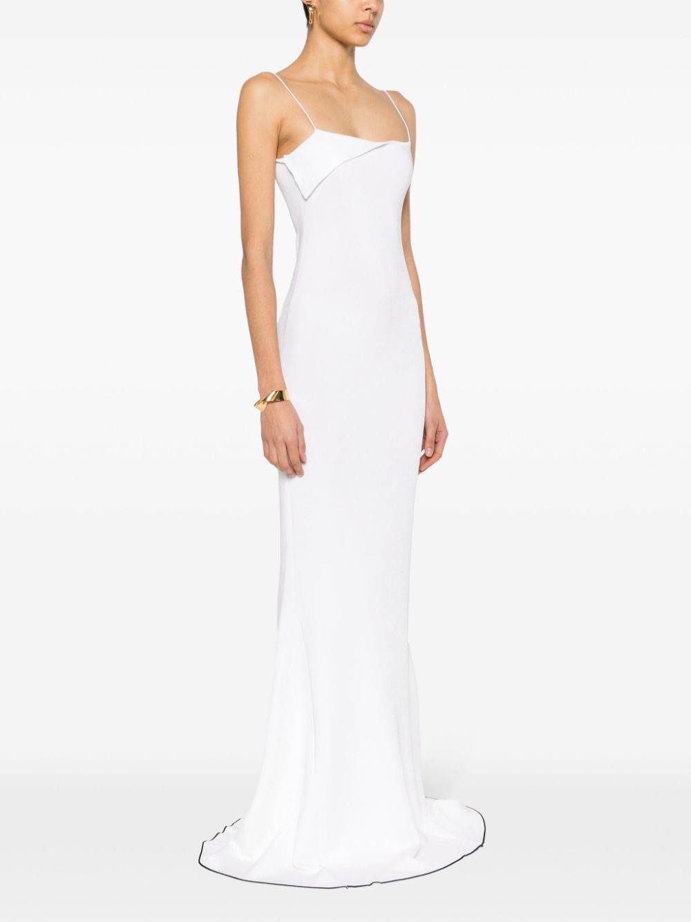 Shop Jacquemus La Robe Aro Mermaid-design Dress In White