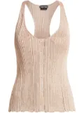 TOM FORD lurex-detailing ribbed tank top - Neutrals