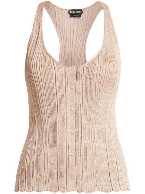 TOM FORD lurex-detailing ribbed tank top