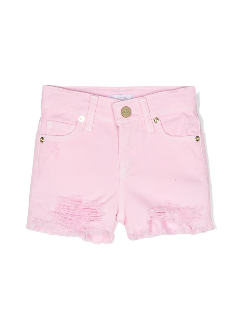 Miss Grant Babies' Distressed Cotton Shorts In Pink