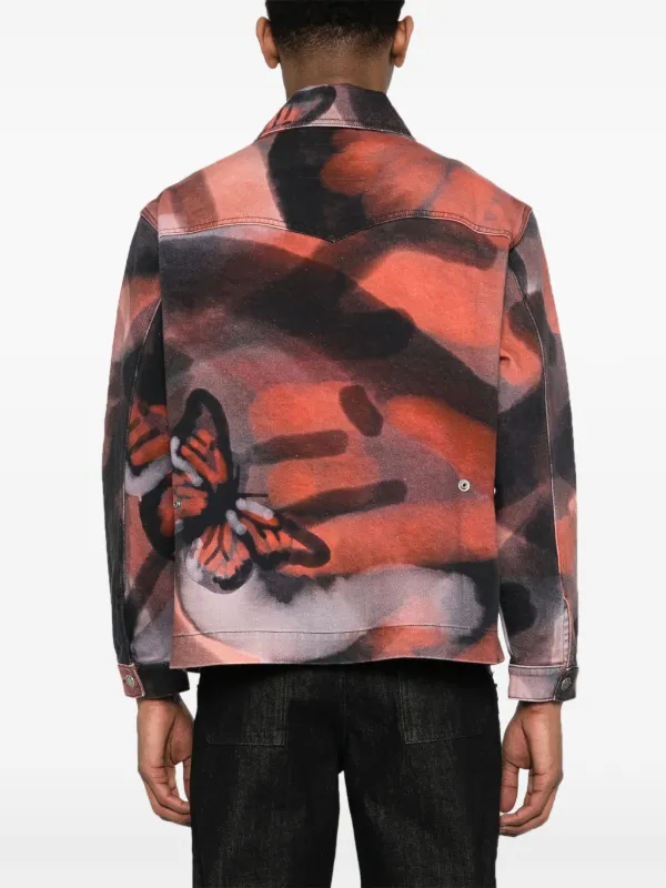 RASSVET abstract-print Denim Jacket | Pink | FARFETCH JO 