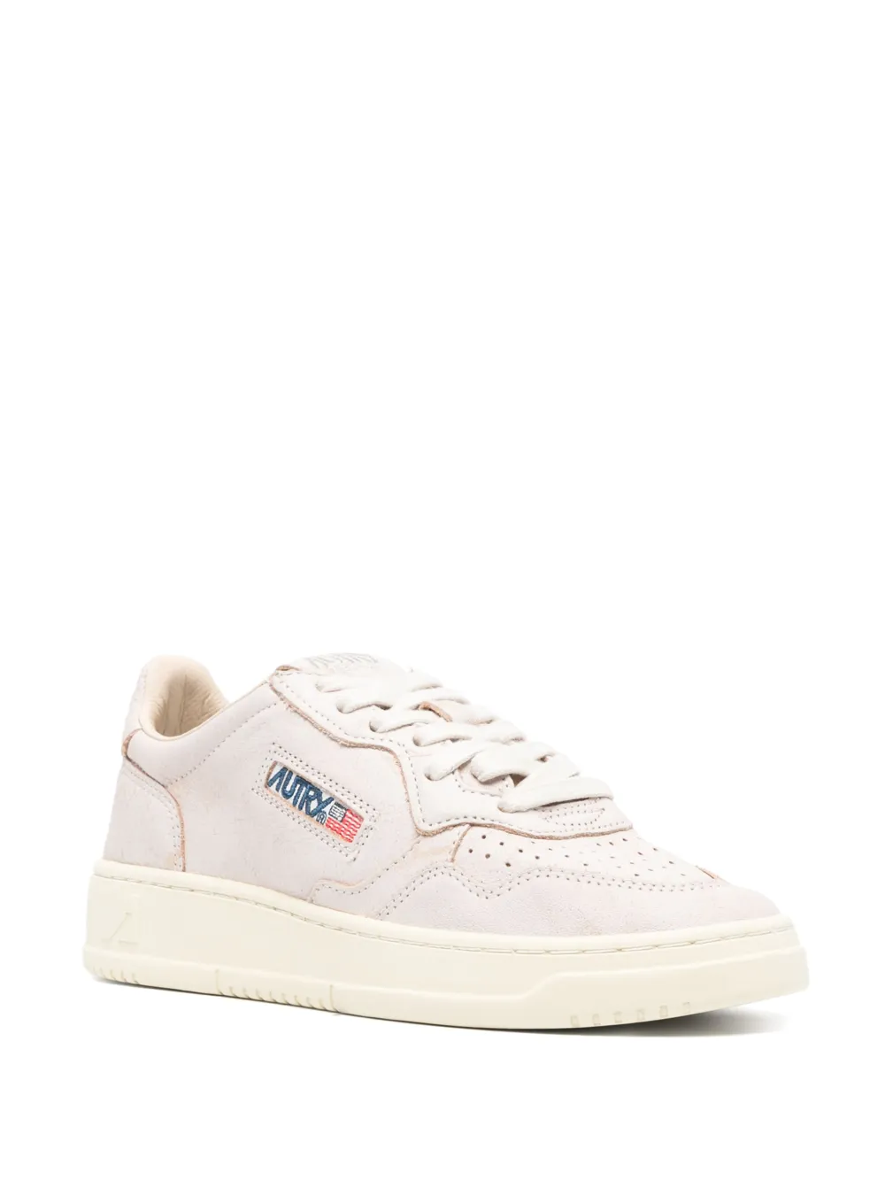 Autry Medalist gerafelde sneakers - Beige