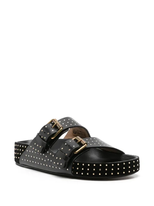 関税・送料込み【Isabel Marant】Lennyo レザーサンダル ISABEL MARANT Lennyo レザーサンダル | ブラック | FARFETCH JP