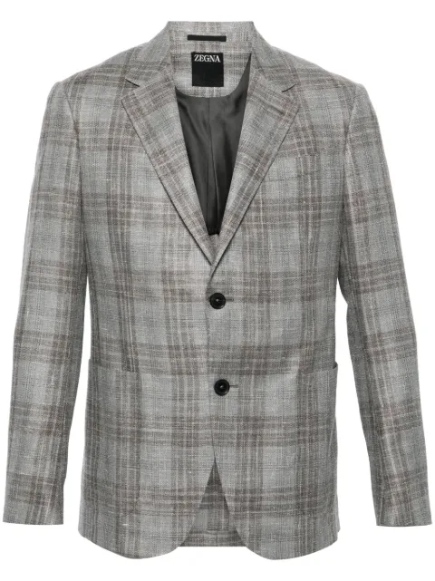 Zegna checked single-breasted blazer