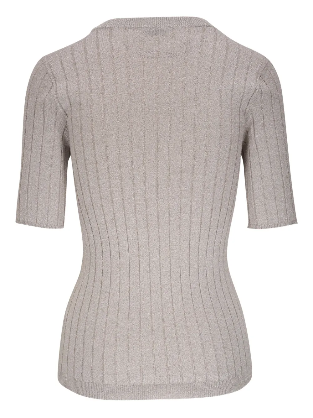 Brunello Cucinelli Geribbeld T-shirt met korte mouwen Grijs