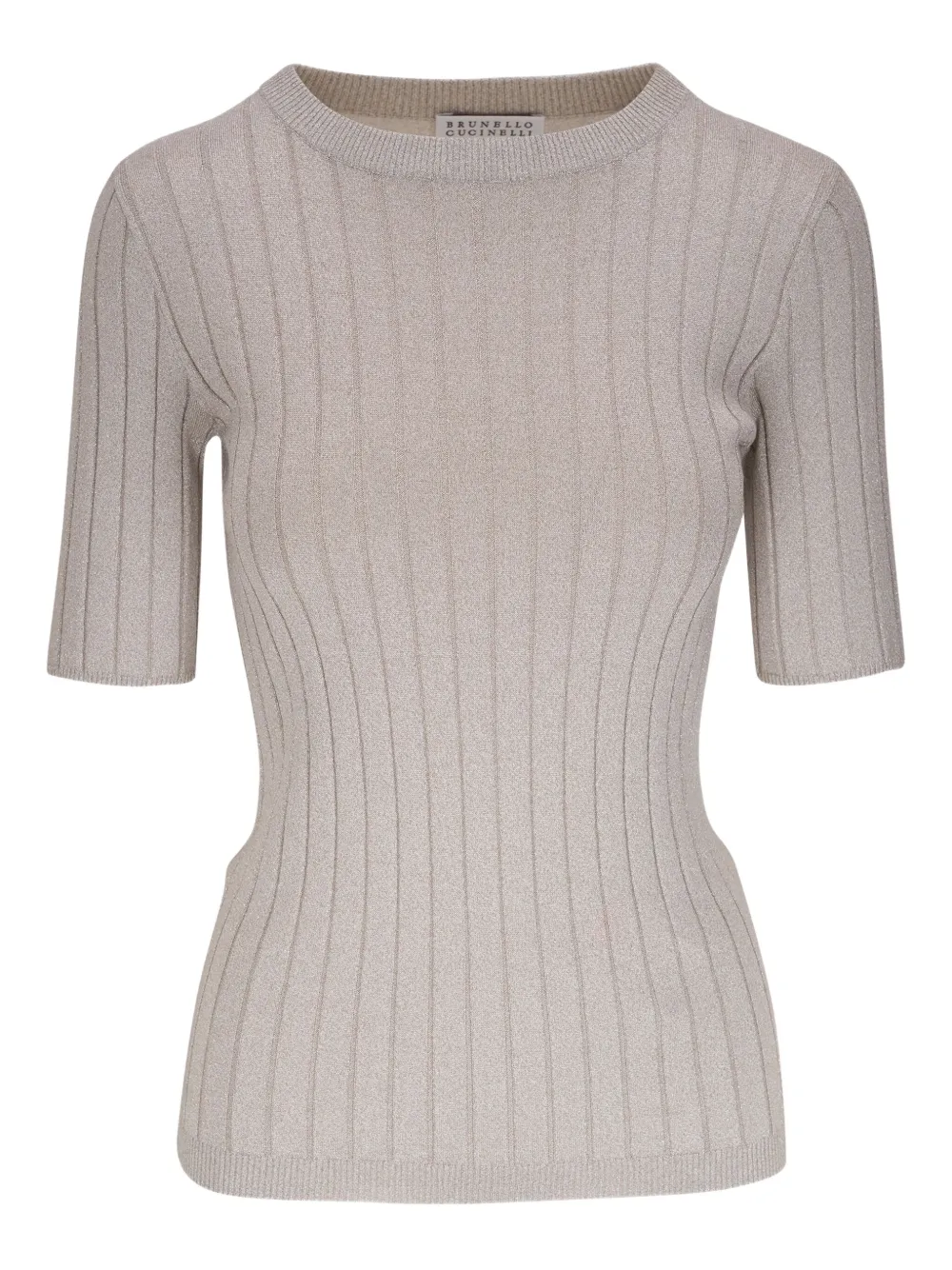 Brunello Cucinelli T-shirt a coste a maniche corte | grigio | Image 1