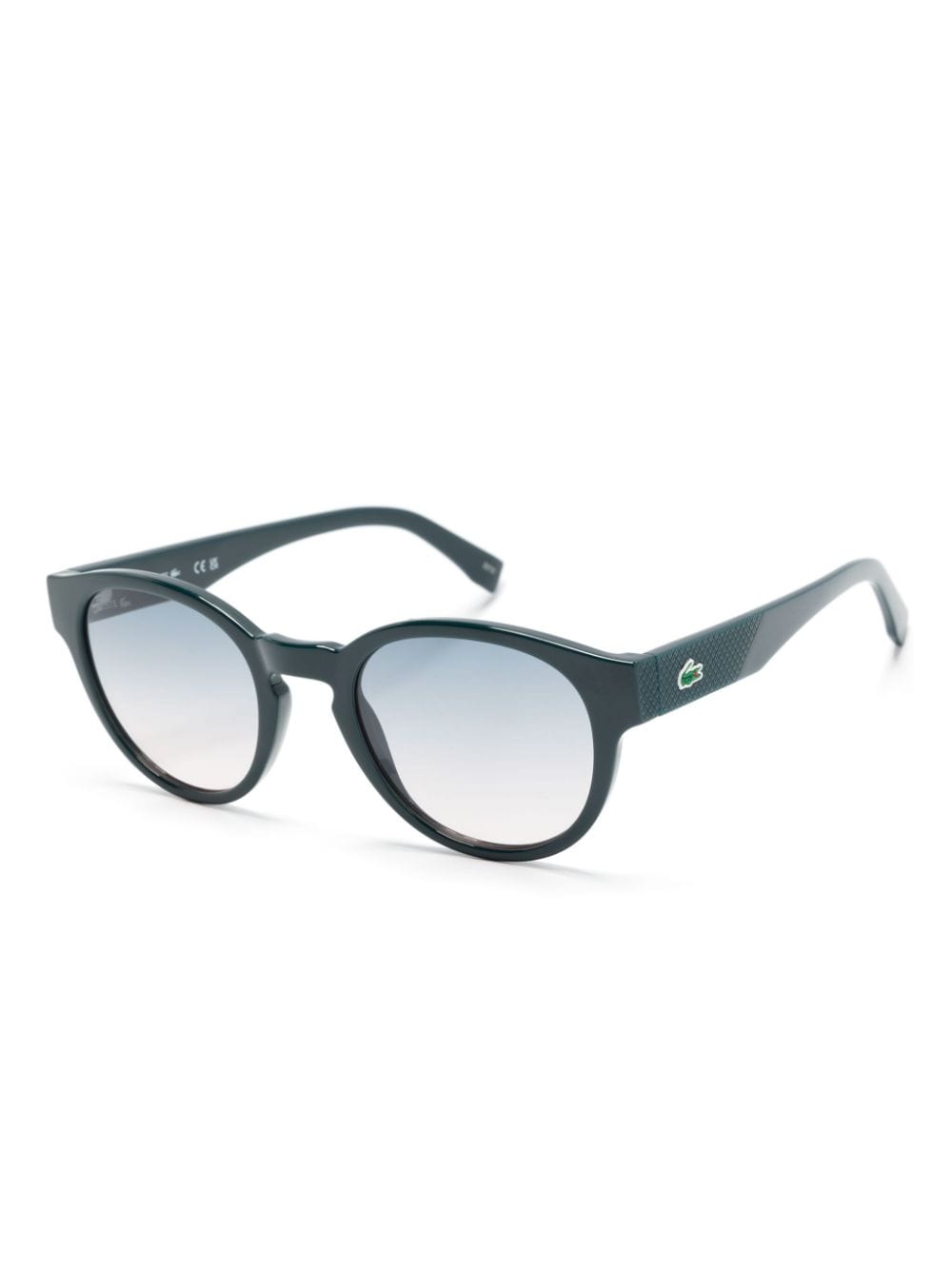 Shop Lacoste L.12.12 Round-frame Sunglasses In Green