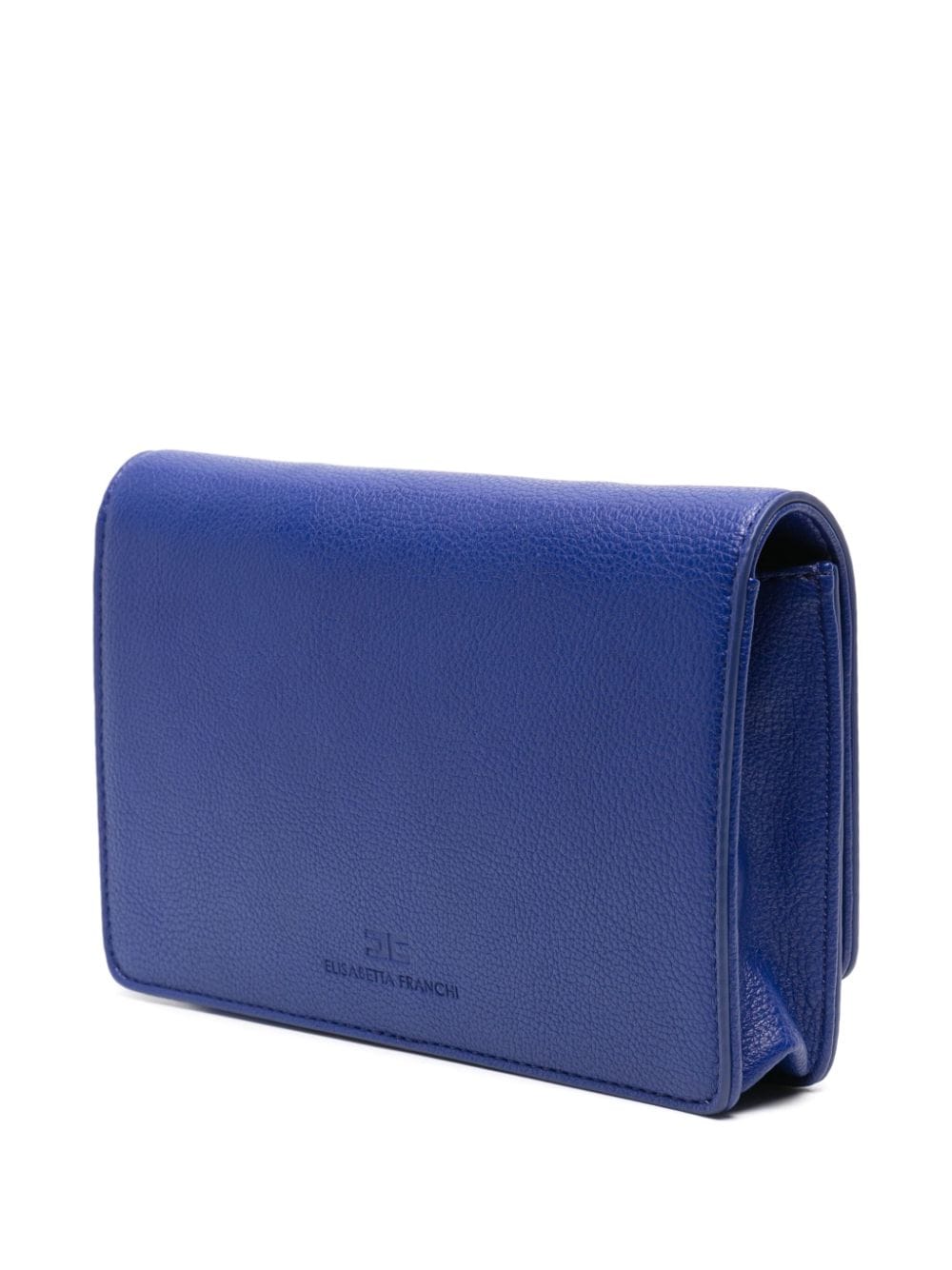 Shop Elisabetta Franchi Logo-plaque Crossbody Bag In Blue