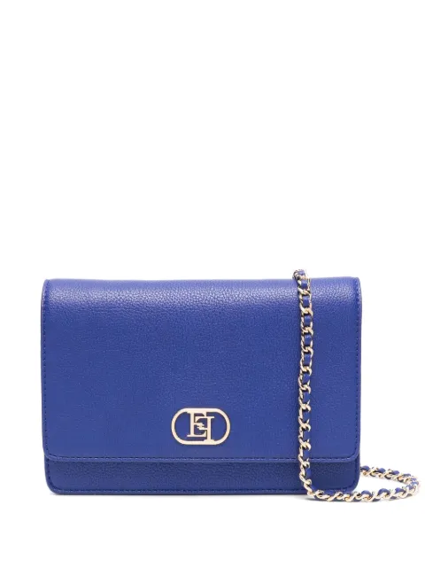 Elisabetta Franchi bolsa crossbody con placa del logo
