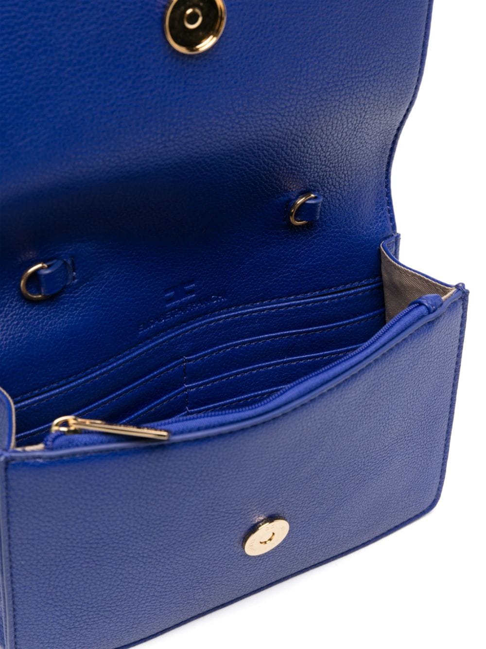 Shop Elisabetta Franchi Logo-plaque Crossbody Bag In Blue