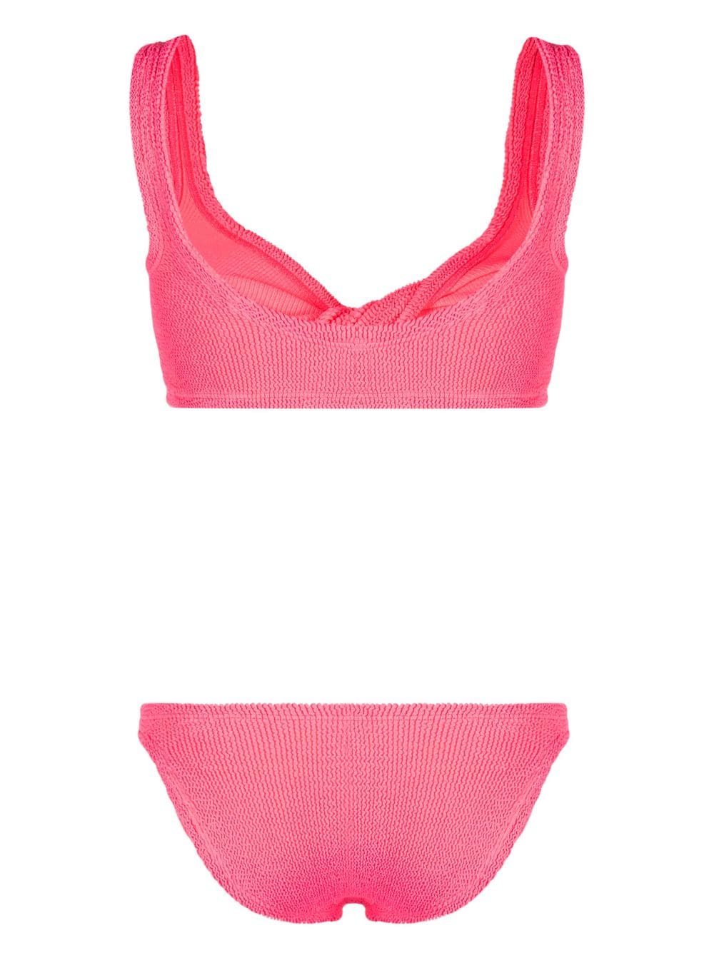 Shop Hunza G Juno Crinkled Twist Bikini In Pink