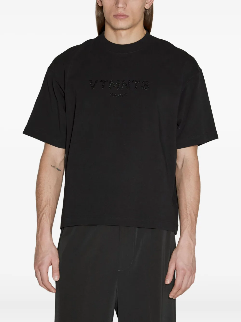 VTMNTS T-shirt met ronde hals Zwart