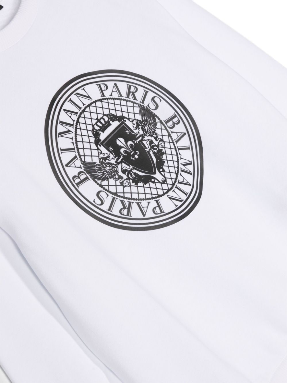 Shop Balmain Coin-print Sweatshirt In White