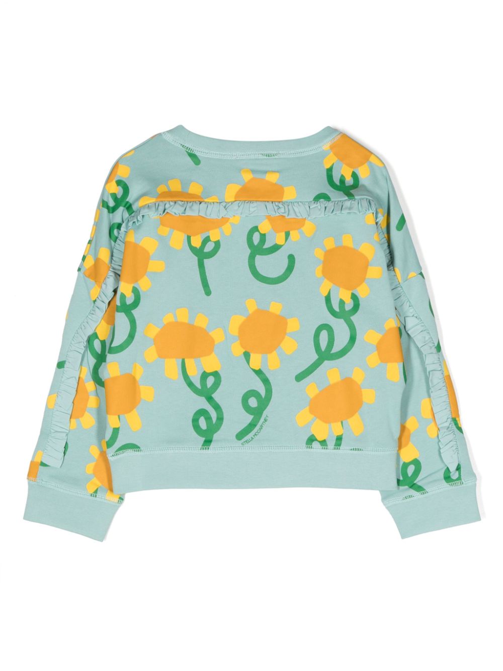 Stella McCartney Kids Katoenen sweater met zonnebloemprint - Blauw