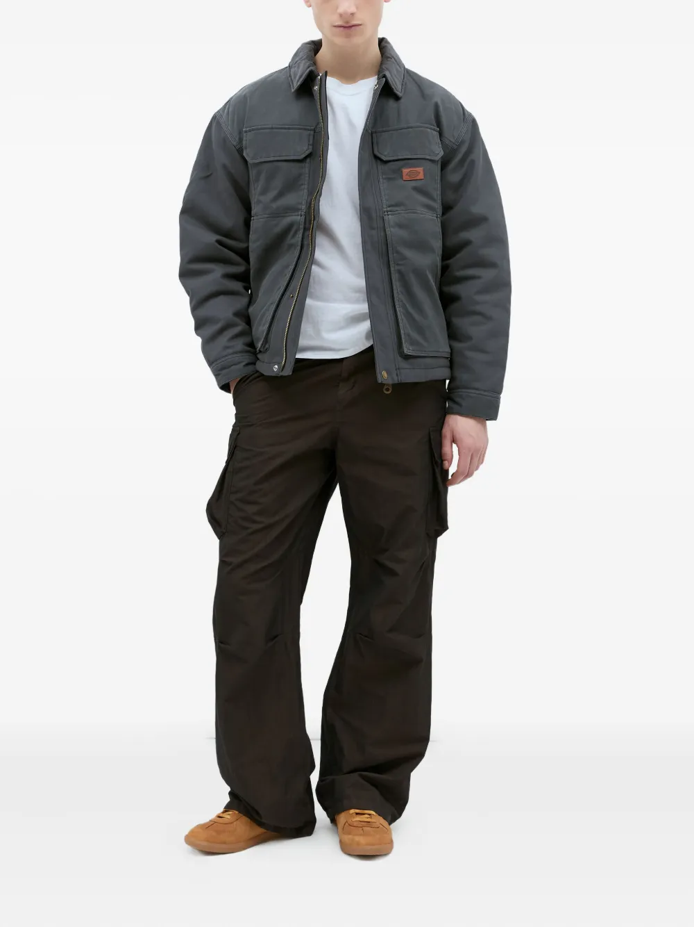 DICKIES logo-patch jacket Grijs