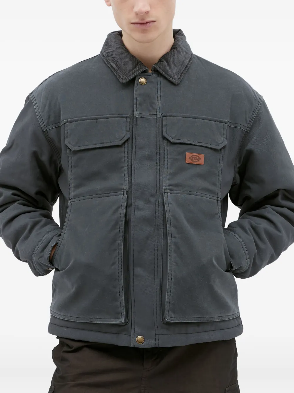 DICKIES logo-patch jacket Grijs