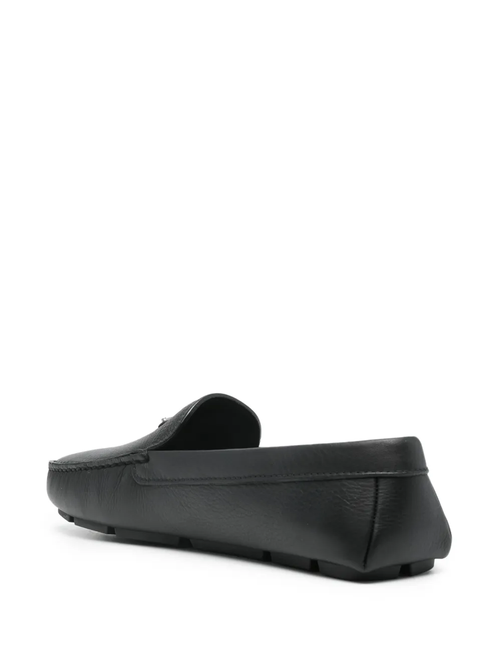 Prada triangle-logo leather loafers Black