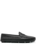 Prada triangle-logo leather loafers - Black
