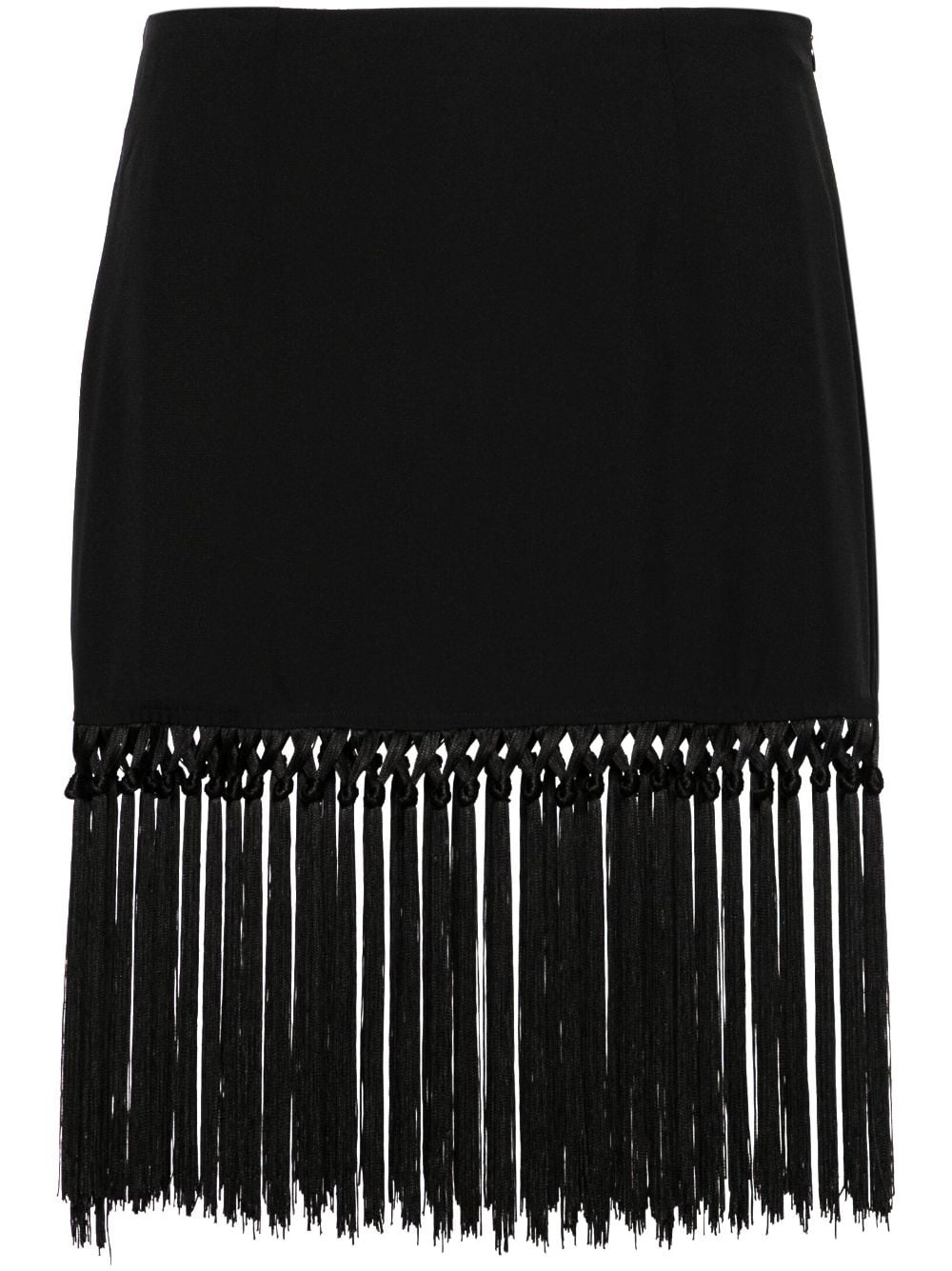 Taller Marmo Scrivia Fringed Miniskirt In Black