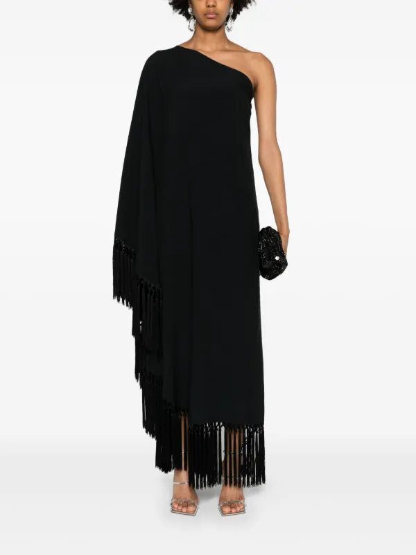 ワンピース Taller Marmo Pre Dresses Taller Marmo one-shoulder Fringed Midi Dress | Black