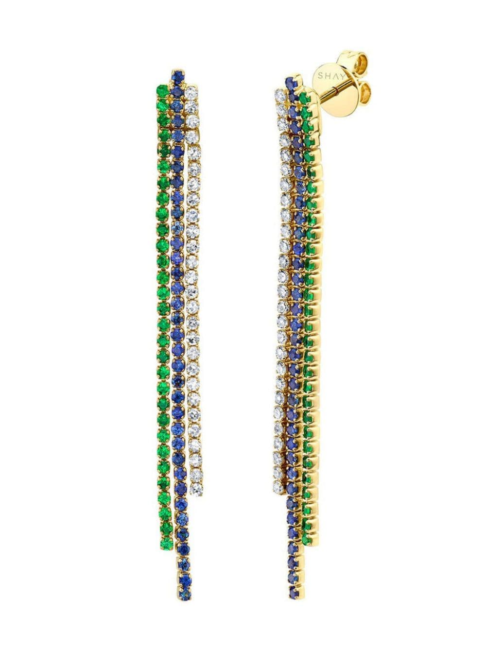 Image 1 of SHAY 18kt yellow gold Triple Thread multi-stone earrings