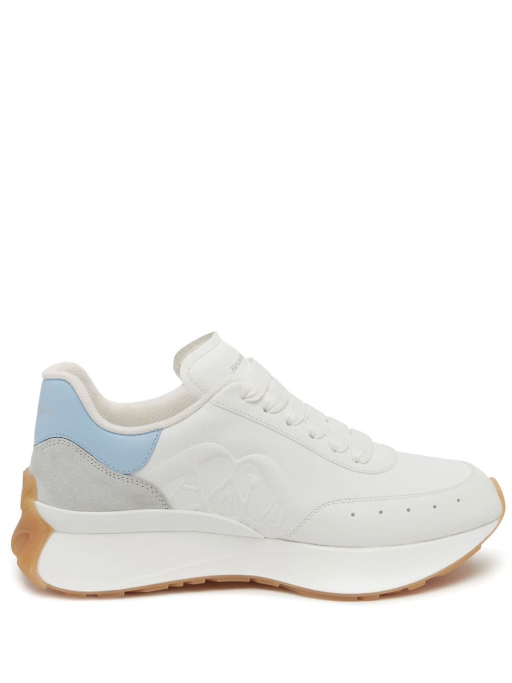 Alexander Mcqueen Sprint Runner Leather Sneakers In Weiss