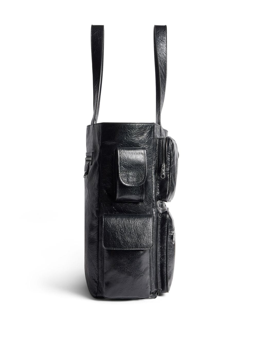 Shop Balenciaga Superbusy Leather Tote Bag In Black