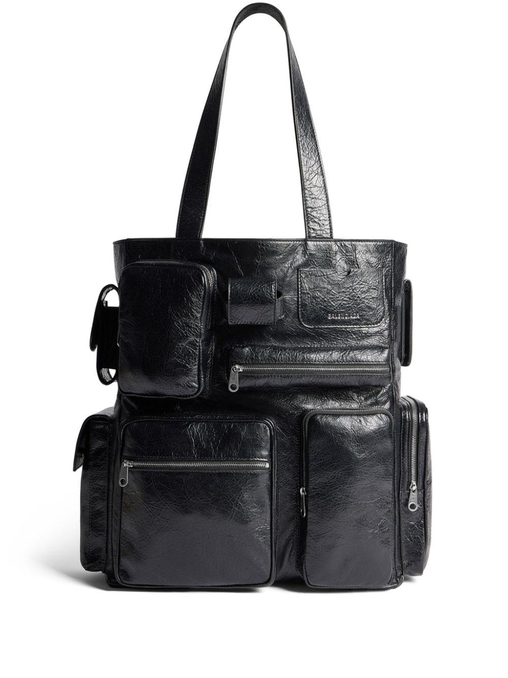 Balenciaga Superbusy Leather Tote Bag In Black