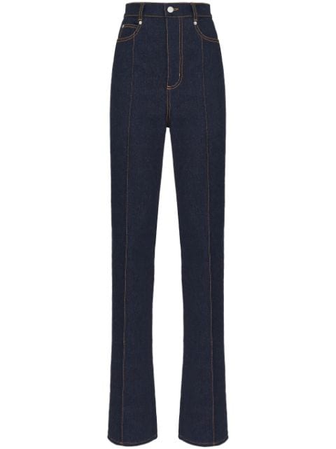 Alexander McQueen Gerade Jeans mit hohem Bund