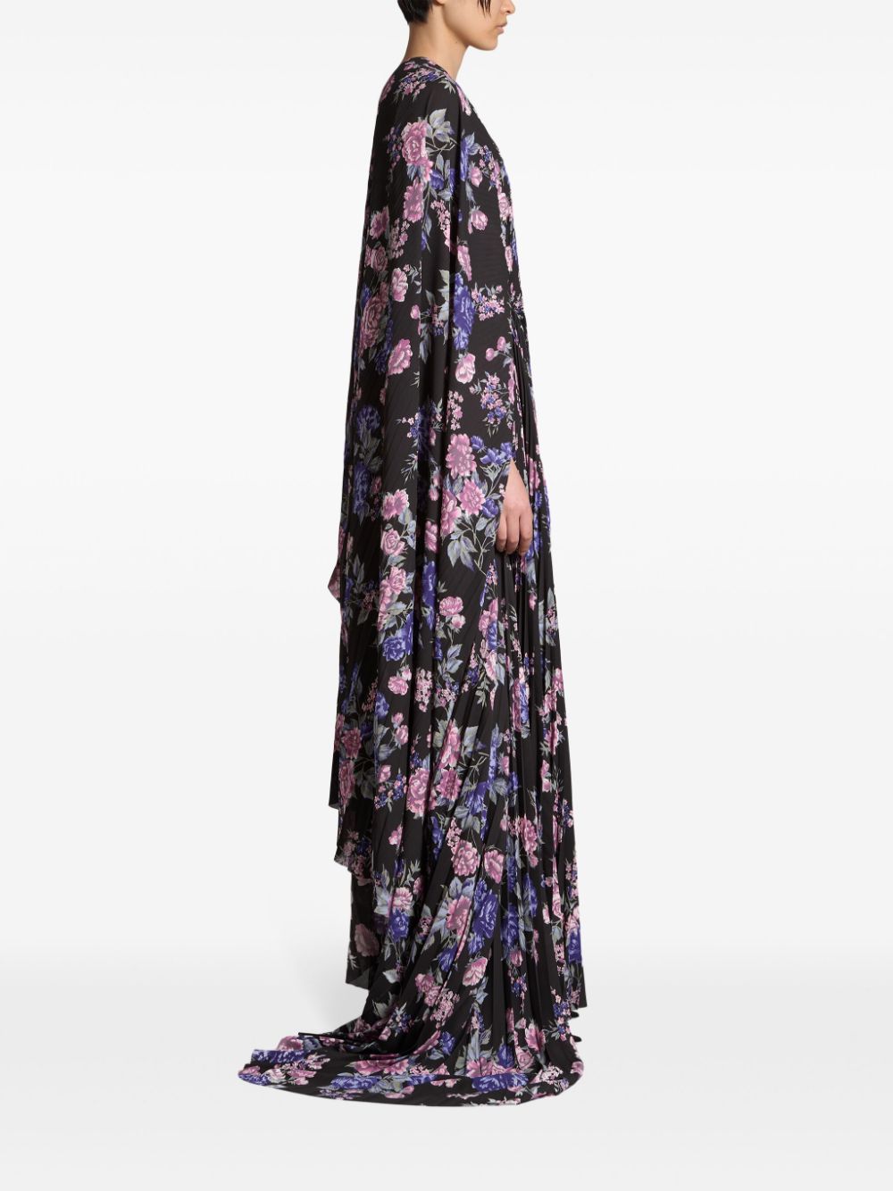 Balenciaga Maxi-jurk met bloemenprint Zwart