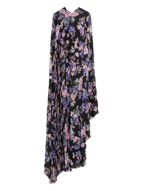 Balenciaga floral-print pleated maxi dress