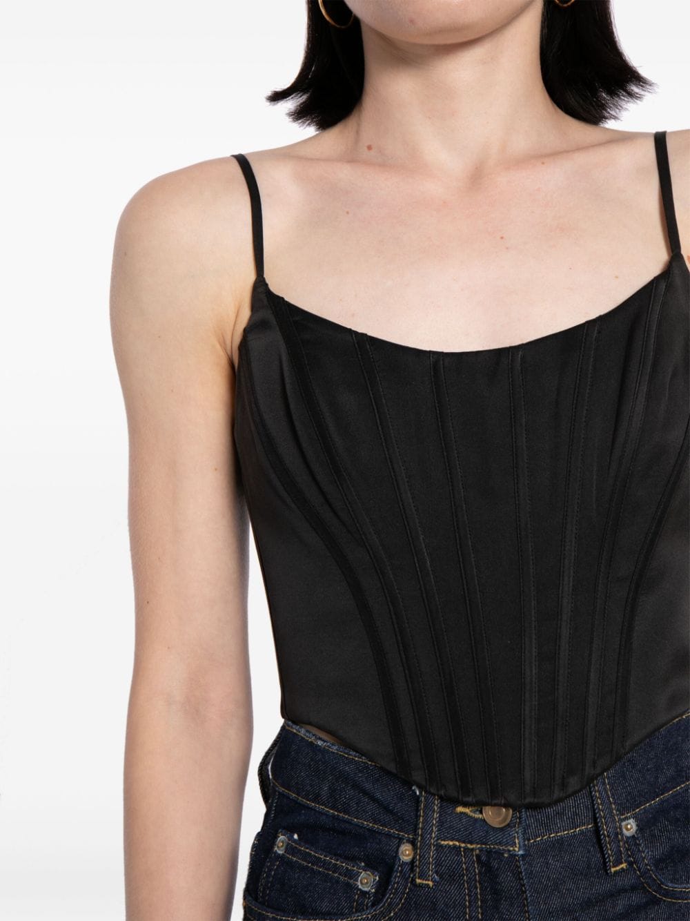 Shop Zimmermann Corset-style Silk Top In Black