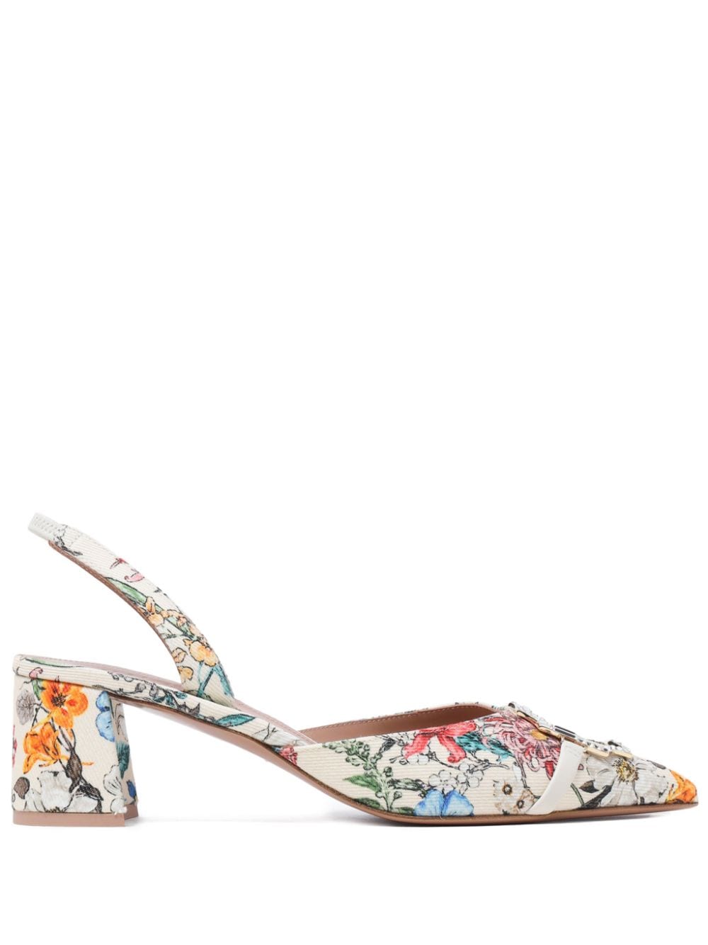 floral-print pumps