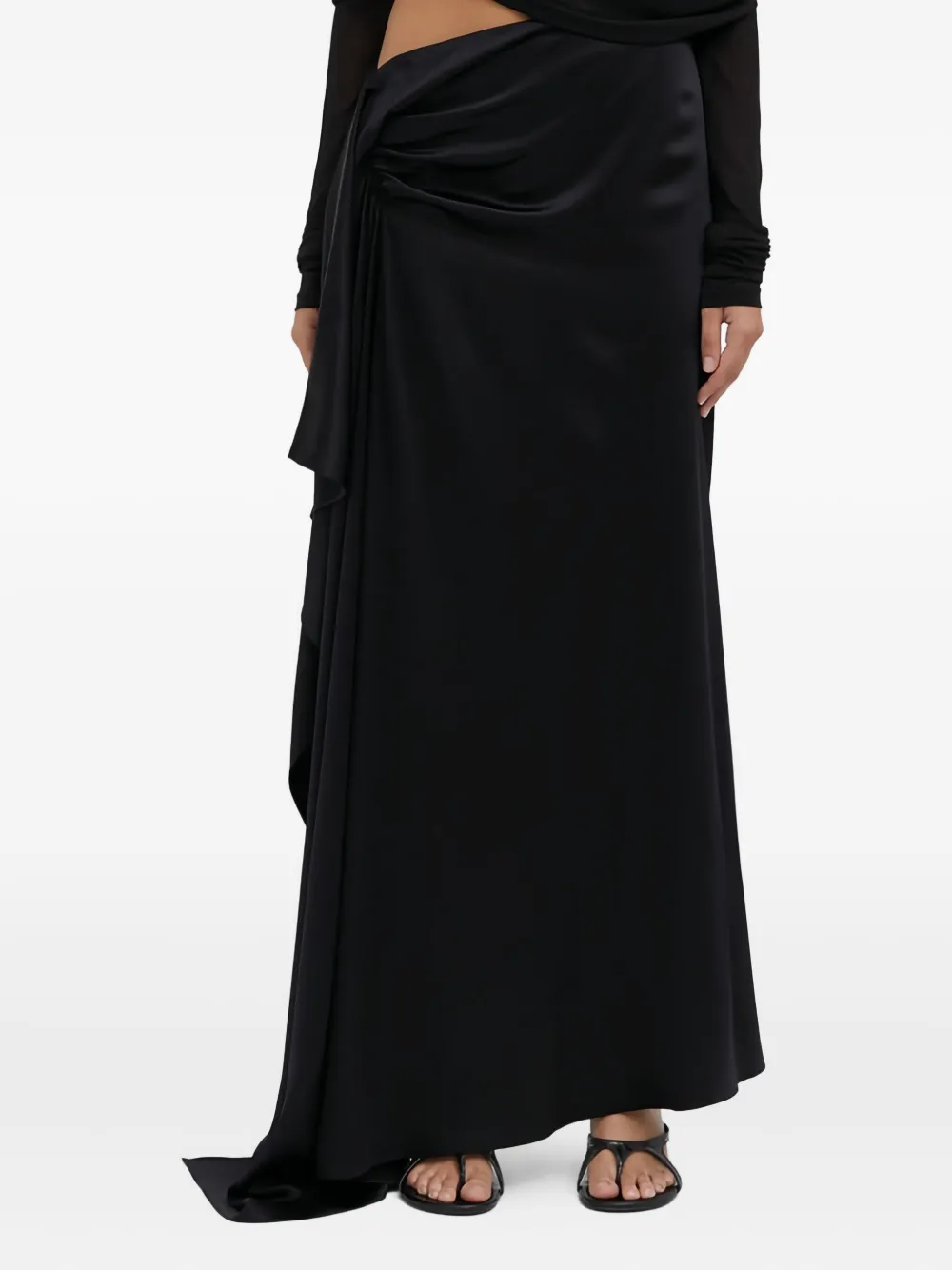 Christopher Esber draped-ruffle long skirt | Black | Image 1