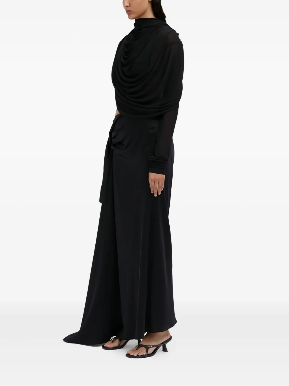 Christopher Esber Gedrapeerde maxi-rok met ruches Zwart